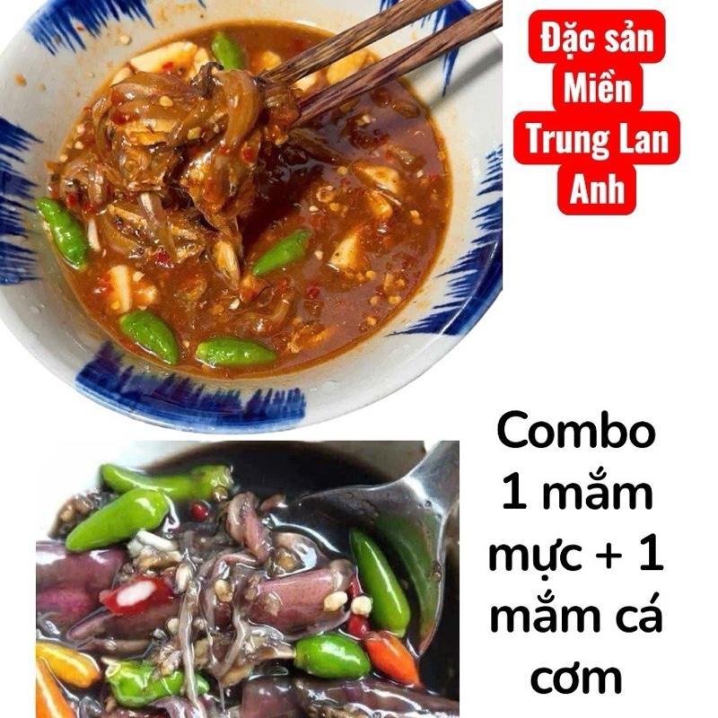  Combo 1 mắm mực + 1 mắm cá cơm nguyên con nhà làm 