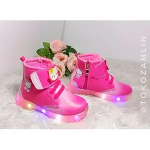 sepatu Boot led hello kitty terbaru sepatu anak perempuan