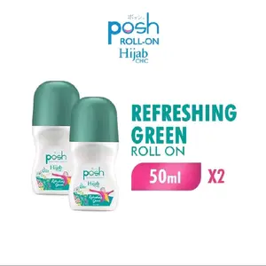 [Paket 2] Posh Hijab Chic Roll On Refreshing Green 50 ml