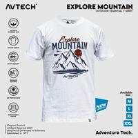Gambar AVTECH - T-Shirt Kaos Pria Wanita Lengan Pendek Outdoor Casual Harian Cotton Combed- EXPLORE MOUNTAIN - Putih, M dari Avtech Adventure Technology Kota Administrasi Jakarta Timur 3 Tokopedia
