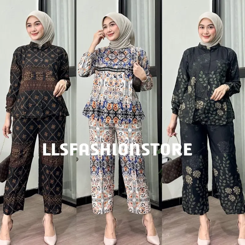 SET KEMEJA CELANA RAYON PREMIUM VIRAL SETELAN  BUNDLING BAJU DAN CELANA ONE SET