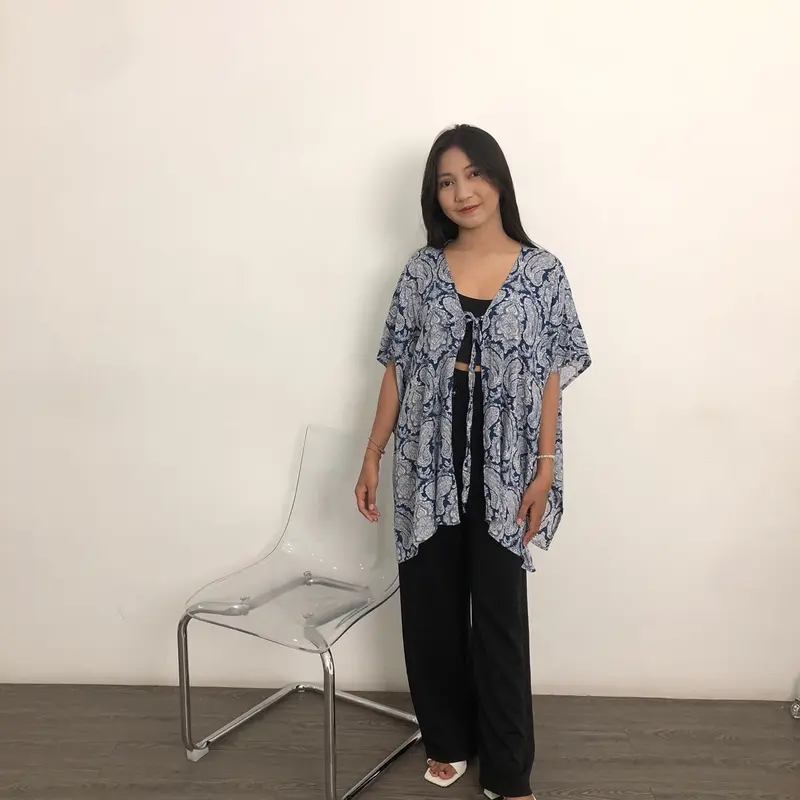 Nina outer batwing big size  Cardigan Panjang Wanita Kardigan Casual Katun Oversize Basic Atasan  Nyaman 4