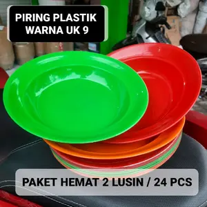 Paket Hemat 24 Pcs Piring Makan 9 Inchi Murah Plastik Berkualitas Anti Pecah Diameter 21 5 Cm Tinggi 4 5 Cm