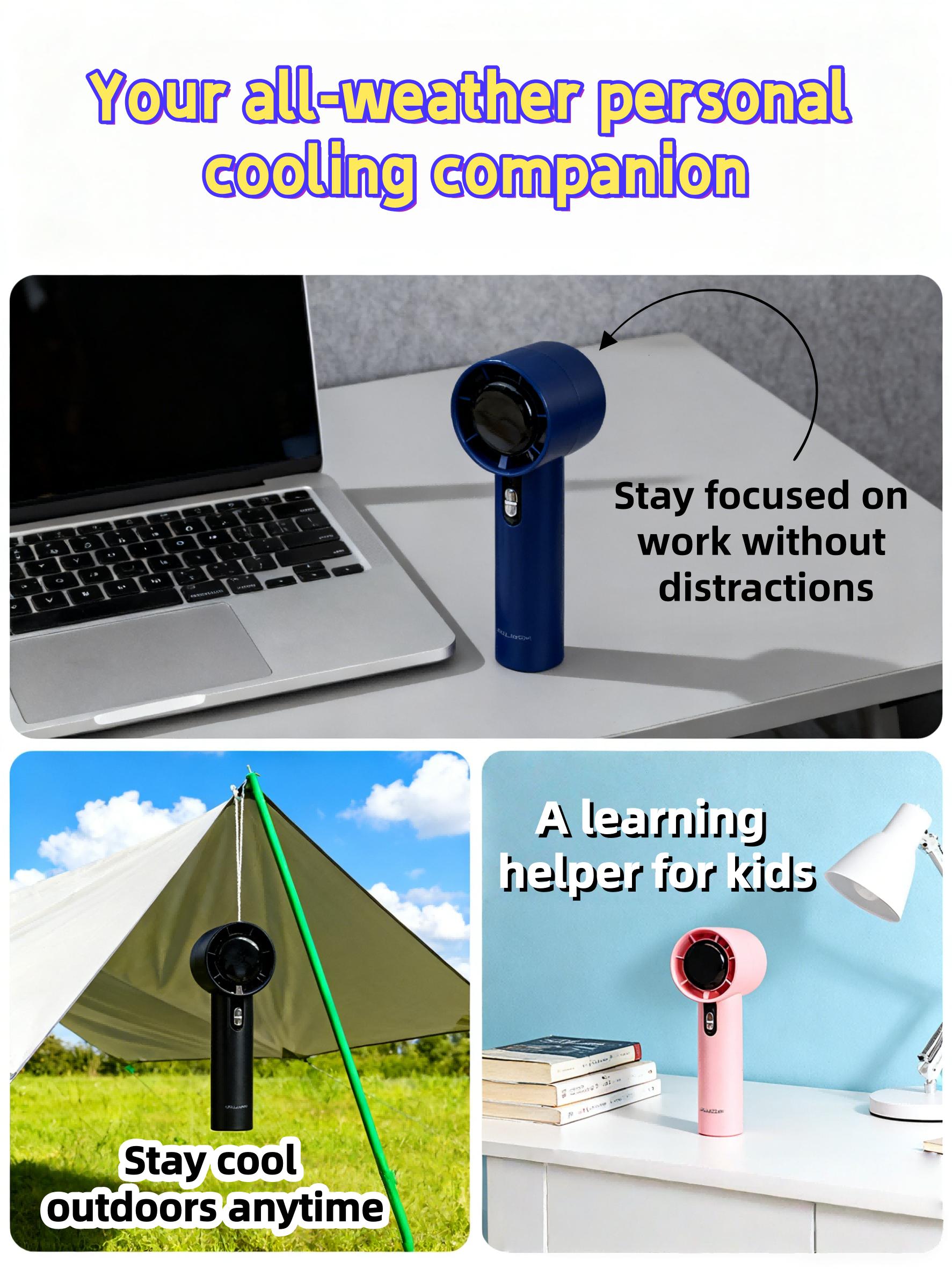 FULKOM FF638 Kipas Angin Turbo Mini Portable 100 Speed Digital Display Baterai Besar Handheld Fan Ukuran HP Travel Friendly Aman Masuk Pesawat