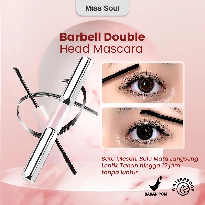 ［COD&NEW］Maskara Miss Soul Double-Headed Tahan Air dengan Efek Riasan Tebal dan Panjang - Mascara, Kering Waterproof Lasting Hitam besi maskara 0