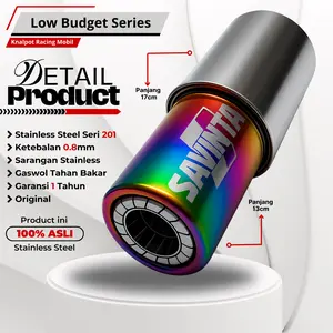 Knalpot Mobil Racing SAVINTA Universal Suara Ngebass Menggelegar Bahan Stainless Steel Kualitas Premium Anti Karat Model Sport Elegan Variasi Aksesoris Exhaust Muffler Cocok Segala Jenis Mobil Modifikasi Terbaru