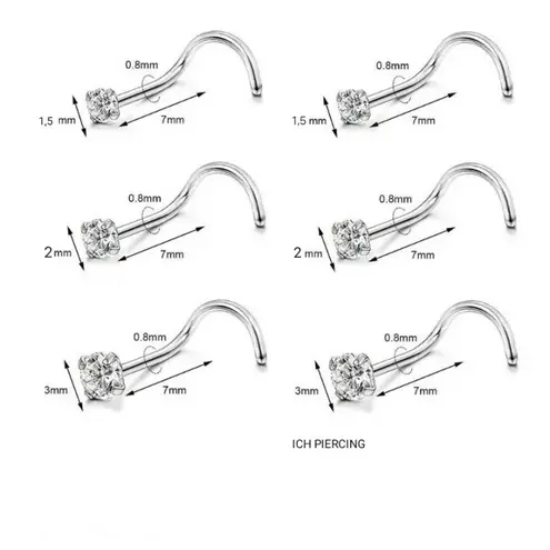 ICH anting hidung leter S shape/ nose stud earrings stainles stell 0