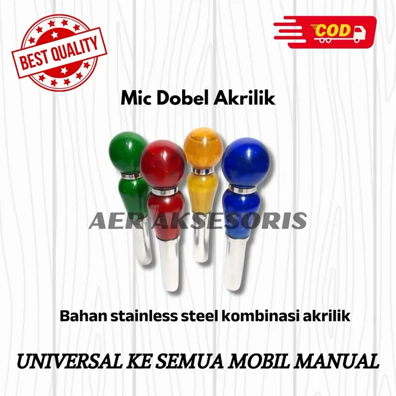 Tuas Dobel Akrilik 23 cm/ Universal ke Semua Mobil Manual dilengkapi Dobel Drat 14 & 17 1