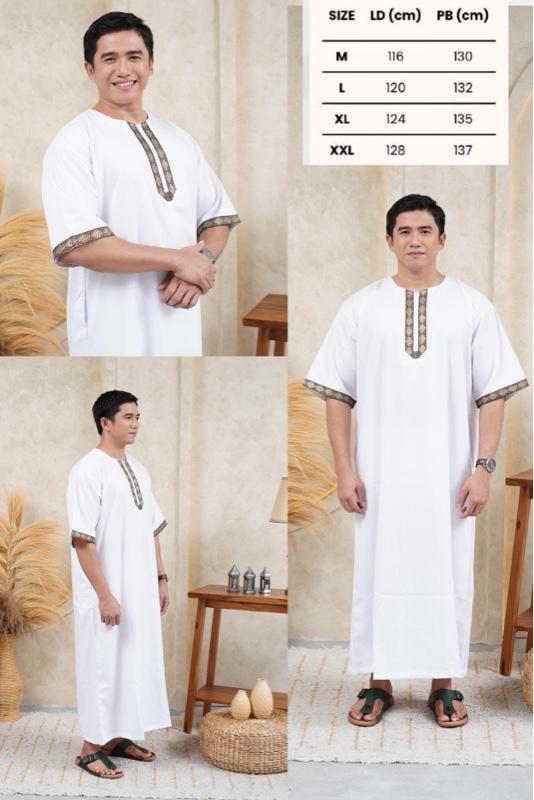 MOROCCAN THOBE JUBAH Baju Gamis Muslim Pria Modern katun Dewasa