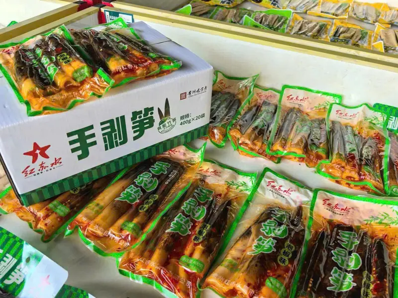 Măng tứ xuyên cay giòn gói to 400gr - Măng bóc vỏ 1