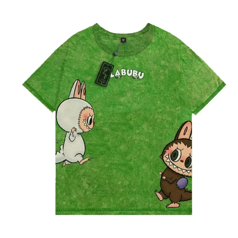 Baju Labubu Anak Motif Karakter Lucu 3-12 Tahun Baju Pakaian Fashion baju labubu Combed Cotton Karakter Lucu laki import Distro Hitam Katun Anak-Anak Laki-Laki Perempuan 4