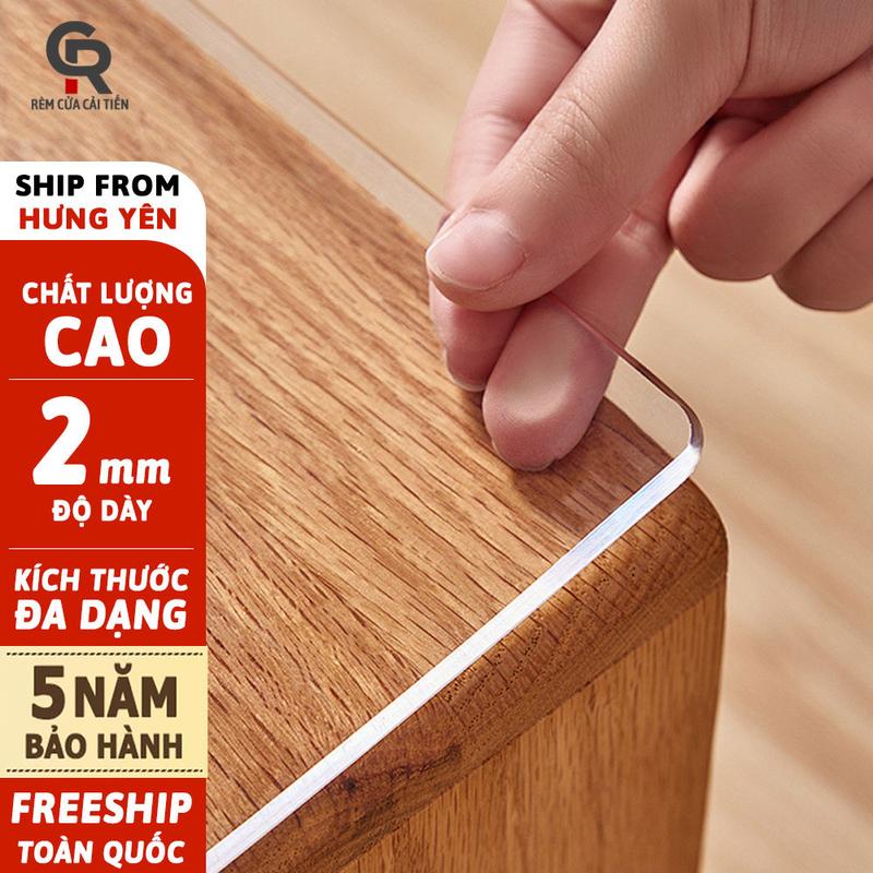 Khăn Trải Bàn Bằng Nhựa PVC Trong Suốt Tấm Lót bàn Ăn Tấm Nhựa PVC Trải Giường Lót Vai Gáy Chống Nước Nhựa PVC Trong Suốt Dày 1mm 2mm