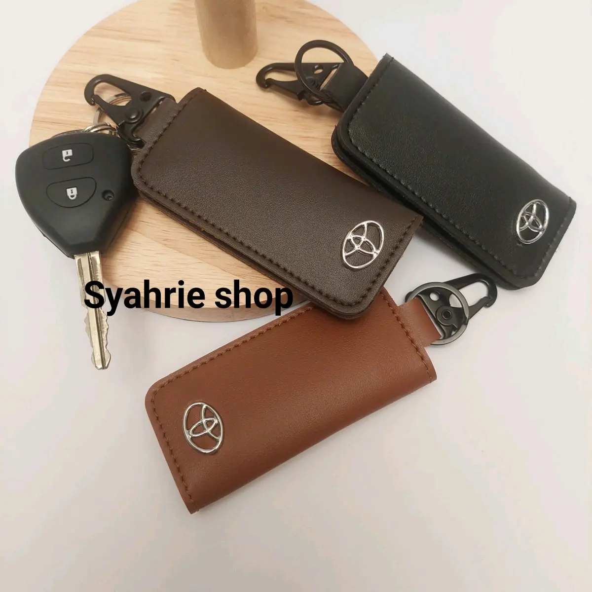 dompet stnk mobil gantungan kunci kulit logo logo mobil