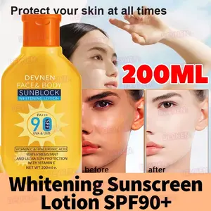 BPOM Asli - Glowing Up Sunscreen Lotion Whitening Sunblock Cream SPF90 PA +++ Wajah Dan Badan Sunscreen Sun Protect & Moisture Lotion UV Protection Tahan Air Double Whitening