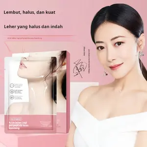 10 buah/kotak Masker leher ragi polipeptida susu kambing Hanlun Meiyu, menghidrasi, melembabkan, mengangkat, mengencangkan, mengencerkan garis leher, dan merawat leher.