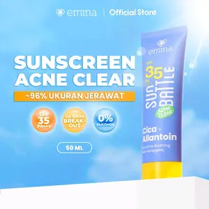 Emina Sun Battle SPF 35 PA +++ Acne Clear Cica + Allantoin Airy Acne Soothing 50 ml - Facial, Muka