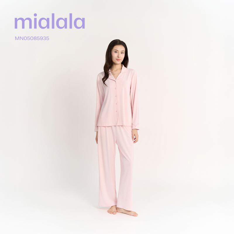 Mialala Bộ Mặc Nhà TDQD MN05085935 Áo Dài Tay Quần Dài Thoải Mái Cho Nữ Chất Liệu Cotton Mềm Mại Phong Cách Hiện Đại