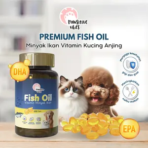 Pawsitive vibes Minyak Ikan Vitamin Kucing Anjing Fish Liver Oil 150 Kapsul vitamin minyak ikan