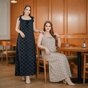 Daster Yukensi Sasa Ld 130cm Pb 120cm Bahan Rayon Premium Baju Wanita Santai Tidur Sehari Hari Dress Bumil Motif Hitam Coklat Elegan