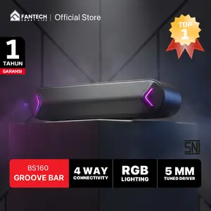 (EXCLUSIVE CREATOR) Fantech Speaker Soundbar Bluetooth GROOVE BAR BS160 Super Bass 52mm Dual Tuned Driver RGB Lighting