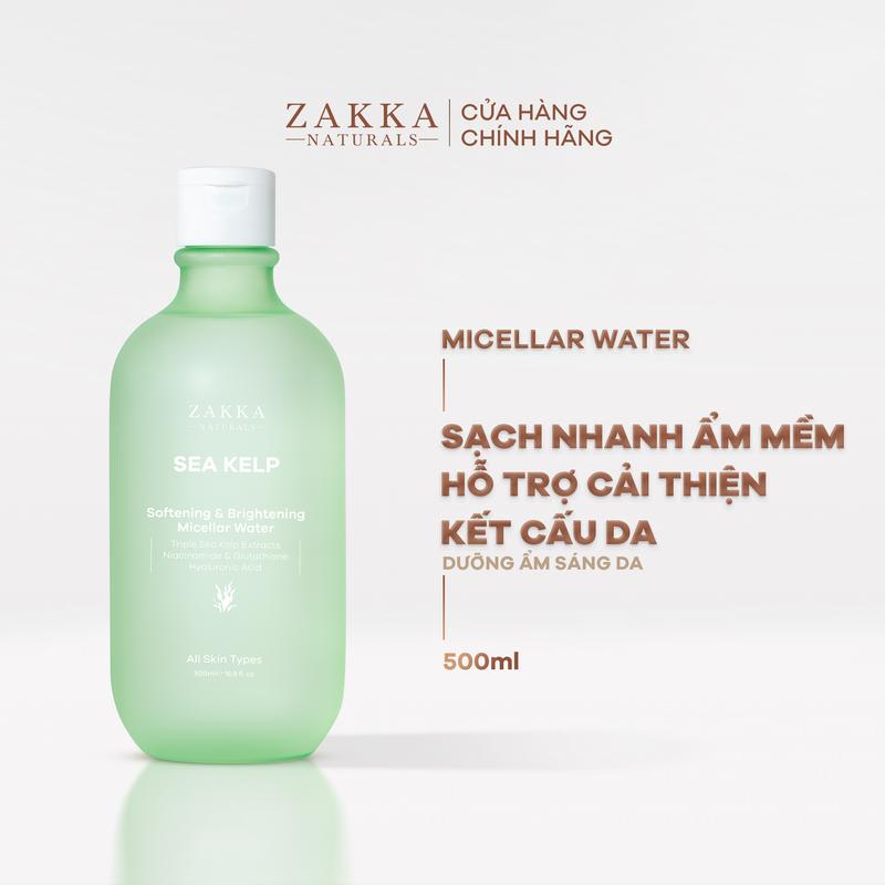 [DEAL LIVE] Nước Tẩy Trang Tảo Biển Zakka Naturals Sạch Mềm Mịn Và Hỗ Trợ Sáng Da 500ml