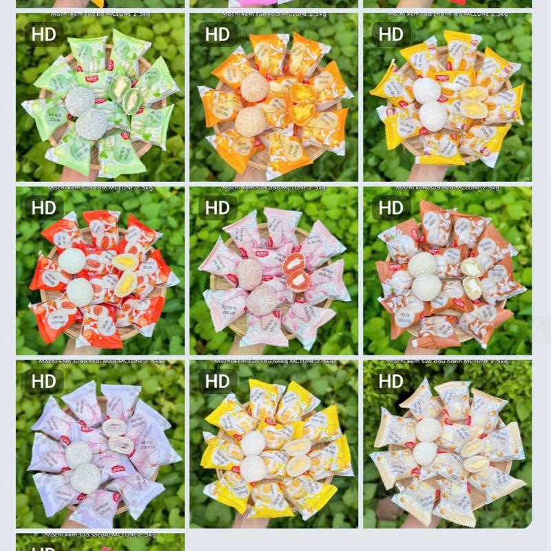 1KG Bánh mochi kem sữa vị sầu riêng bơ việt quất đậu xanh khoai môn đậu nành xoài đào Ngày In Trên Bánh Là NSX