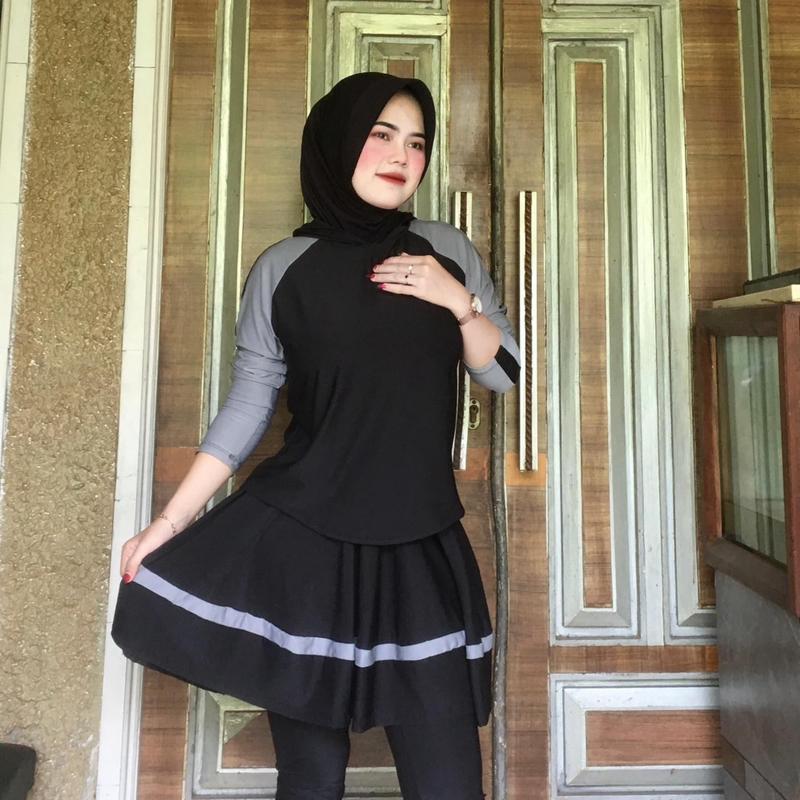 TERLARIS!!! BAJU SET OLAHRAGA SPORTY BAHAN JERSEY SEUPER MATT PREMIUM // SET OLAHRAGA MUSLIM // PAKAIAN OLAHRAGA SET MUSLIM JERSEY ADEM // CELANA ROK OLAHRAGA SET MUSLIM // WARNA HITAM VANHOTEN ELEKTRIL TAOPE NAVY UKURAN ALL SIZE JUMBO XXXL 3