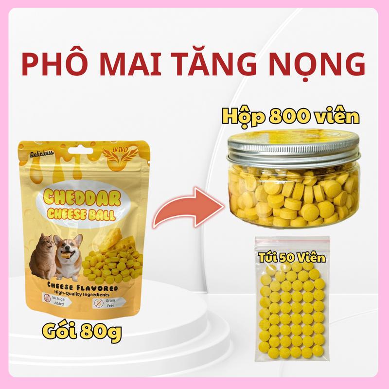  Phô mai tăng nọng béo ú hỗ trợ tiêu hoá cho chó mèo Cheddar Cheese Ball 