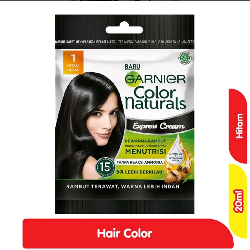 GARNIER HAIR COLOR PEWARNA RAMBUT HITAM NATURAL 20ml