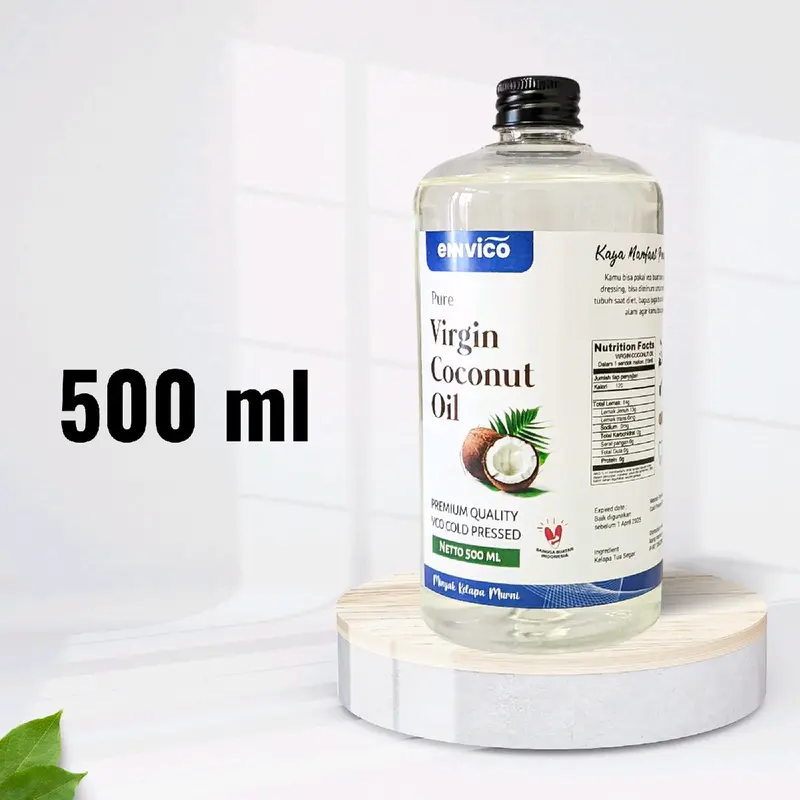 Ennvico VCO Virgin Coconut Oil 500ml - EVCO Minyak Kelapa Murni Alami untuk 3