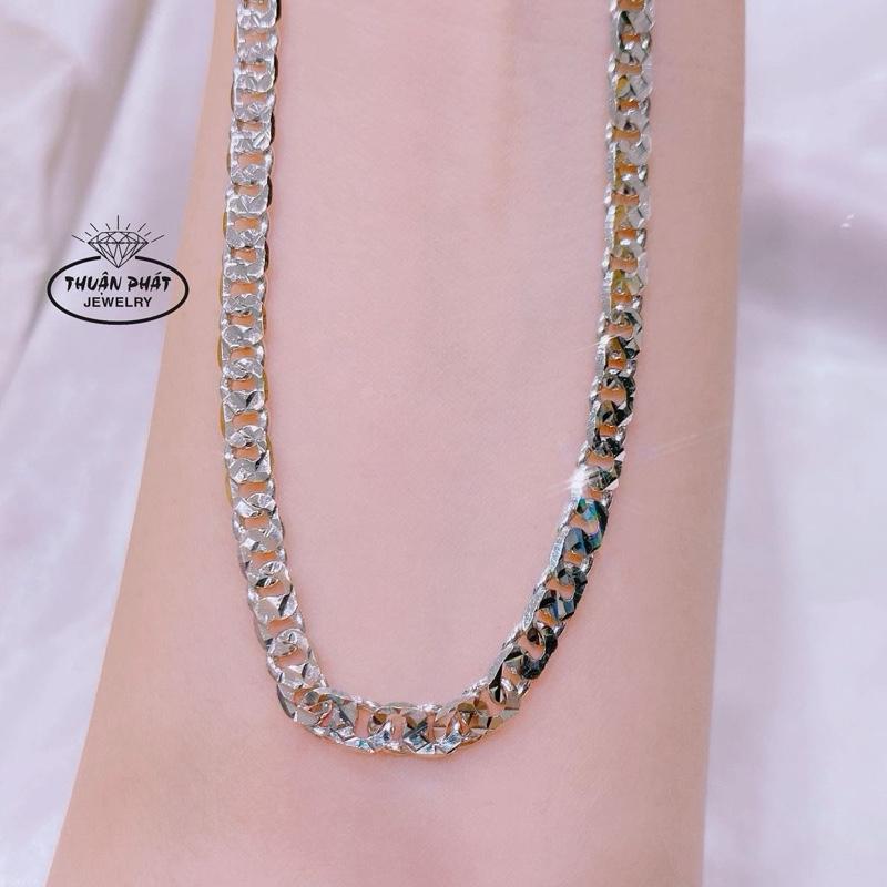 Phụ Kiện Dây Chuyền Unisex D01043 Dây Lật Dài 45Cm Và 50Cm Bản 4LI Đeo Cổ Sang Trọng Trang Sức Bạc Ý Xi Kim - Bạc Thuận Phát