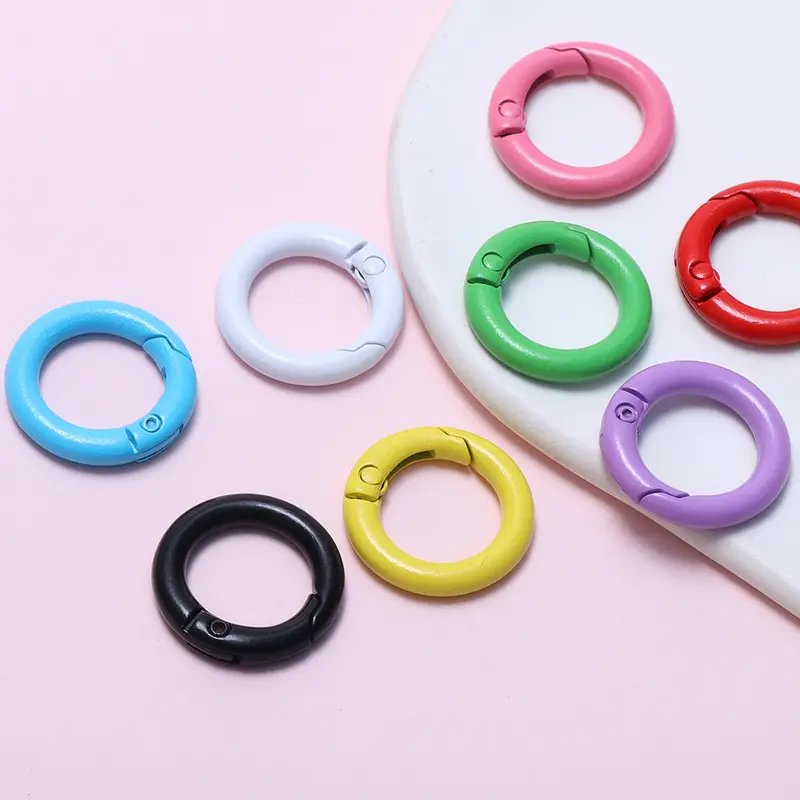 Dây Chuyền Chìa Khóa Móc Cài Tròn, Kích Thước 20MM, Chất Liệu Vecni Nướng Bánh, Mặt Dây Chuyền Cho Móc Chìa Khóa, 1 Chiếc 1