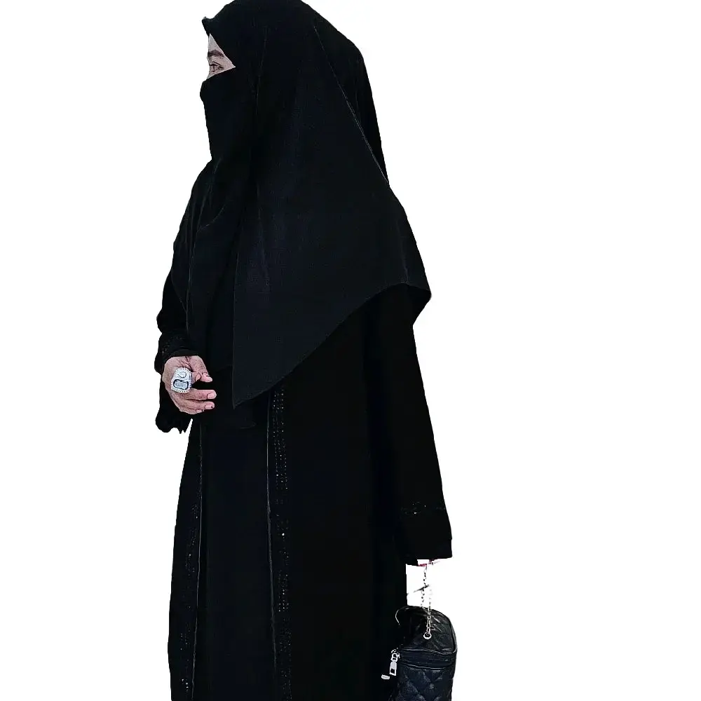 Abaya Mafaza 2 in1 outer by anieza jetblack premium outfit Remaja trend Lebaran 2025