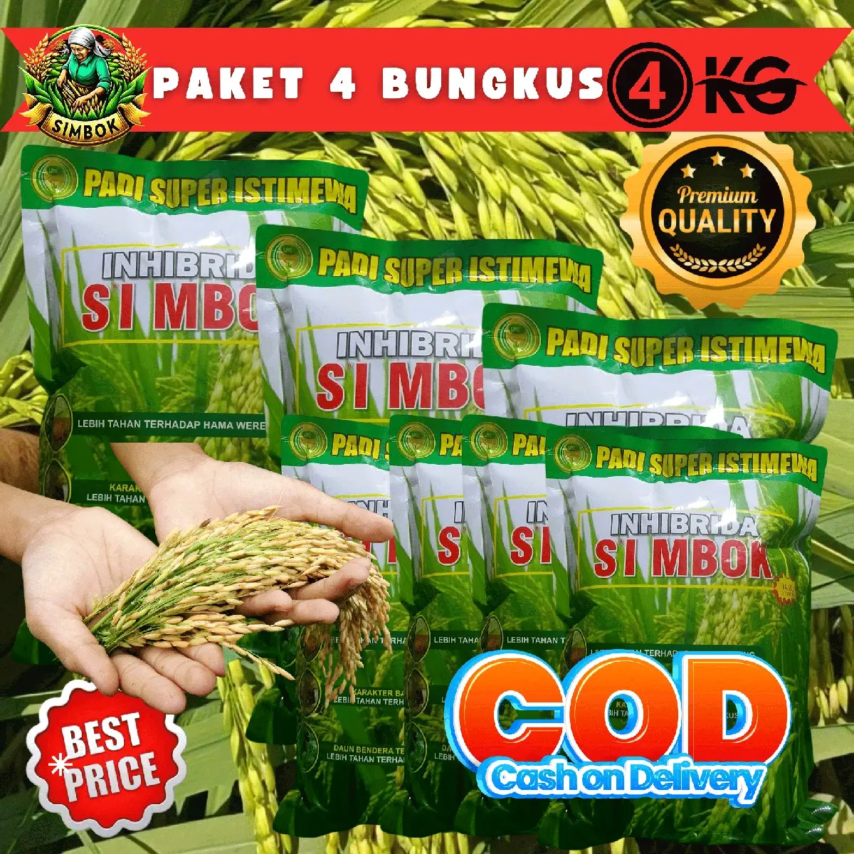 Paket (4Kg )Padi SIMBOK Premium Original