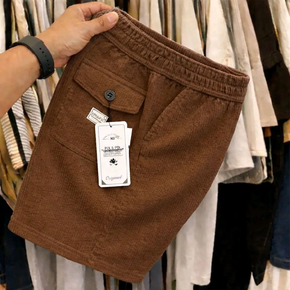 Celana Pendek Corduroy Broatshot untuk Pria - Shorts Surfing  Hitam Cowok