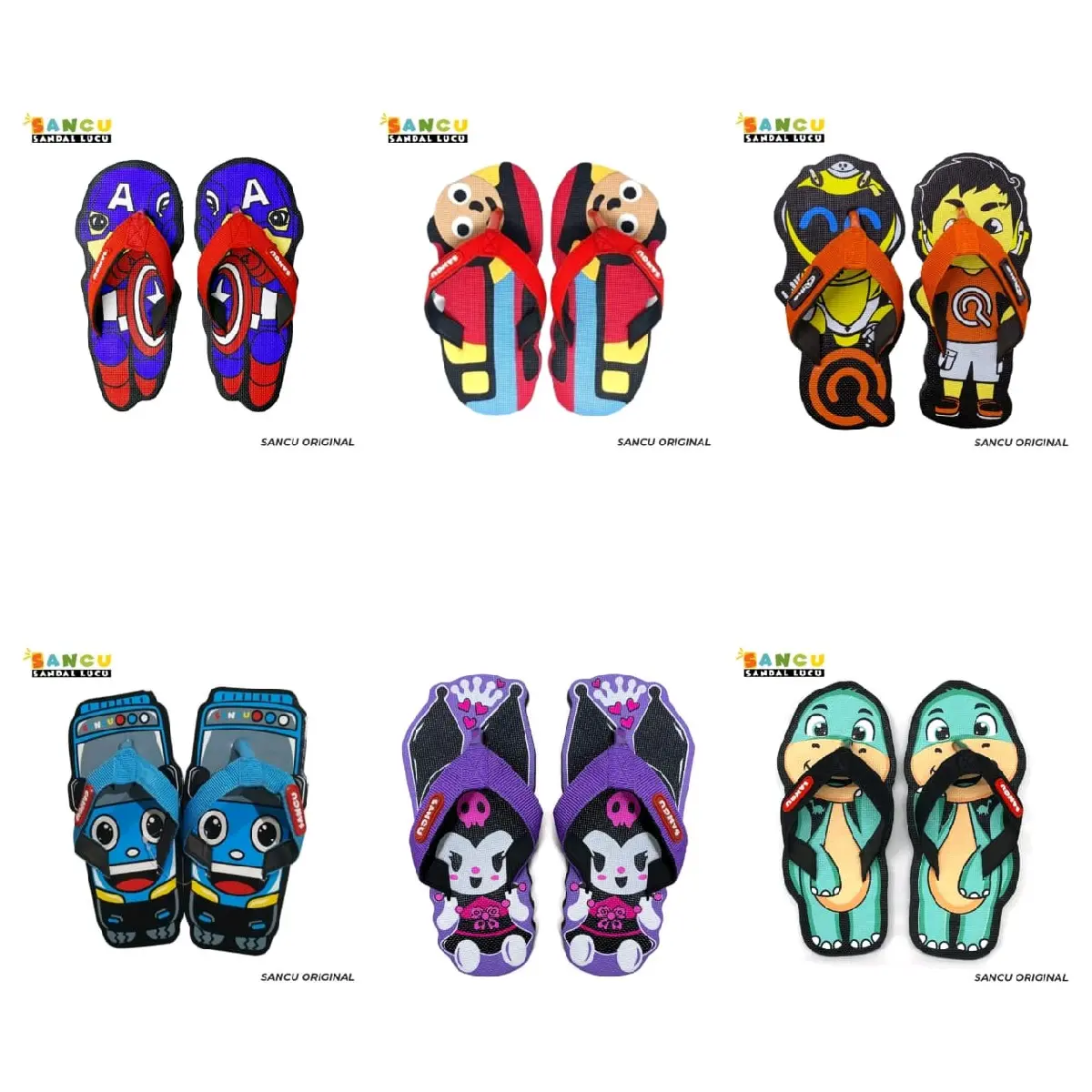 Sandal Jepit Sancu Karakter Anak Laki Laki Pria