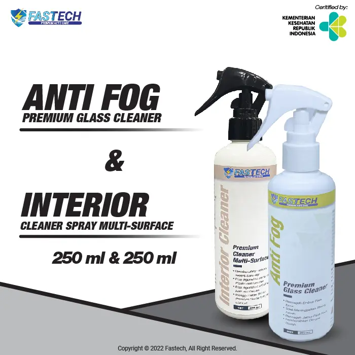 FASTECH - Bundling Interior Cleaner 250ml & Glass Cleaner Anti Fog 250ml 0