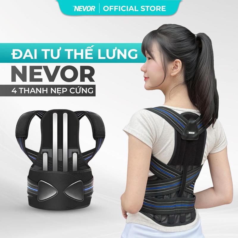  Đai Tư Thế Lưng Cao Cấp NEVOR DCG04 Hỗ Trợ Chống Gù Toàn Diện 4 Thanh Hợp Kim Hỗ Trợ Lưng Công Thái Học 
