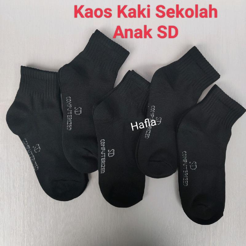 (Pilih Warna)3 Pasang Kaos Kaki Sekolah Anak SD Putih Hitam Katun Tebal Halus Fashion 1