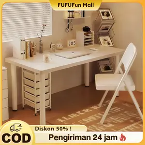 [Perhatian: Produk utama tidak termasuk, bonus gratis hanya sekrup dan kemasan penguat.]FUFU Meja Modern Serbaguna Kaki Bulat MDF 140cm Ringan Stabil Desain Sederhana untuk Belajar Komputer WFH & Ruang Rumah Versatile Bahan meja kamar aesthetic cewek