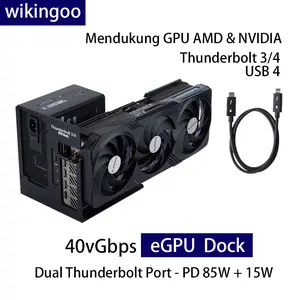 Wikingoo  eGPU Enclosure Thunderbolt 3/4 USB4 40Gbps PD 85W Charging External GPU Dock Compatible with NVIDIA/AMD Graphics Cards on Win 10/11 Linux System, ATX Power Supply docking  station Laptop