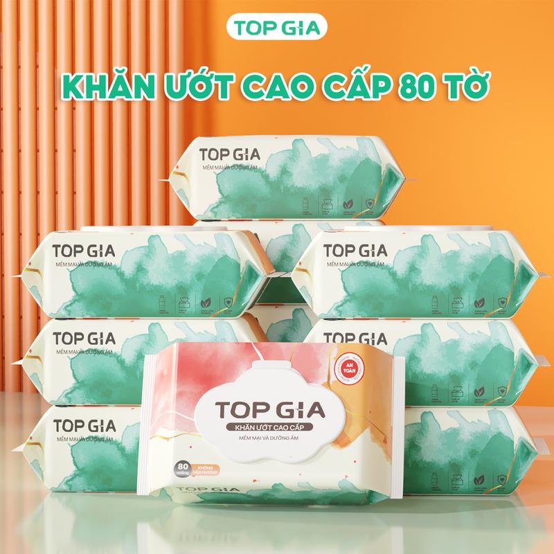 Thùng 10 Bịch Khăn Ướt TOPGIA Ban Mai Mềm Mại An Toàn Cho Bé