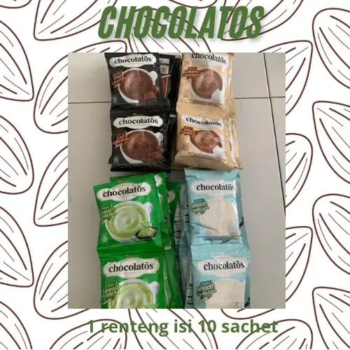 CHOCOLATOS DRINK VARIAN COKLAT, MATCHA, CREAMY, VANILLA ( 1 Renteng Isi 10 Sachet)