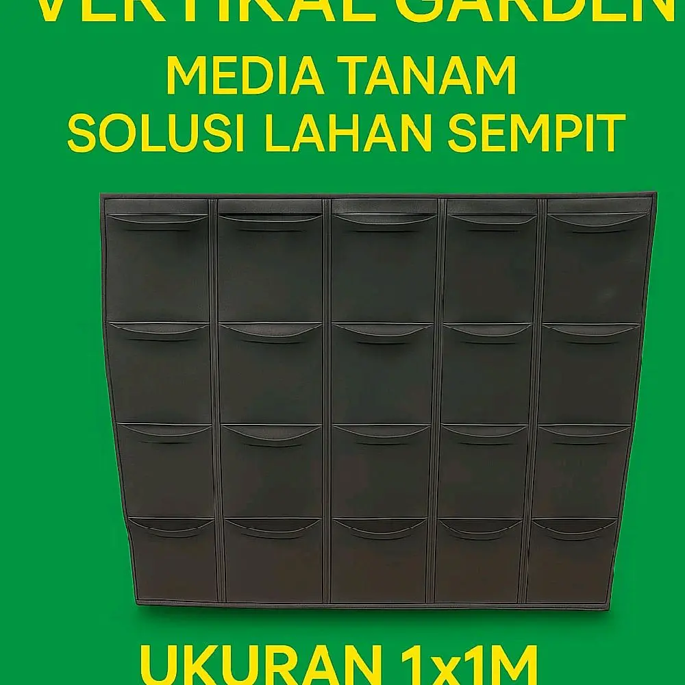 karpet vertikal garden uk 1m x 1m bahan geotektil 36 kantong Tanaman