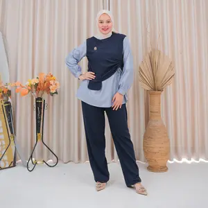 Gwenza - Nella Setelan Celana Knit - Muslim Wanita