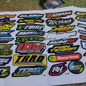 50 PCS STIKER PACK RACING VINYL HOLOGRAM PELANGI PRINT CUT SPD STICKER 50 LEMBAR