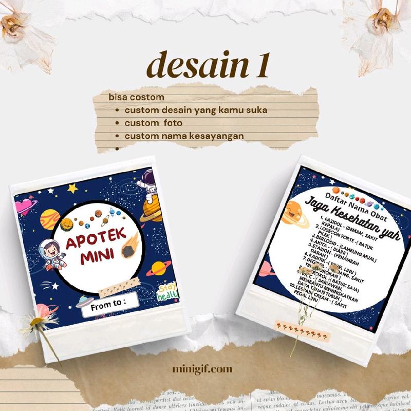 Custom Sticker Apotek Mini Super Box List Obat Gratis Desain unik 1