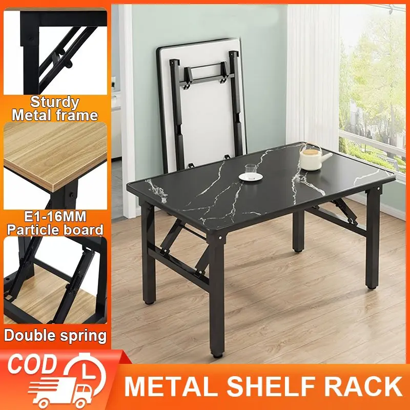 【HOT】120CM COD Foldable Table Desk Multipurpose Dining/Computer Study Table Office Desk Portable Wooden Table Furniture