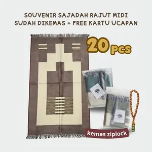 20Pcs Sajadah Rajut MIDI SYAMILA Ukuran 55 x 105 cm Bahan Halus Lembut
