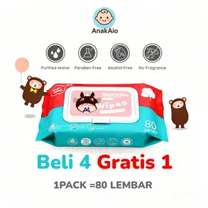 Tisu Basah Bayi 10/5 Pak Organik Seri 80 Hipoalergenik Tanpa Alkohol Paraben & Pewangi Ideal untuk Ganti Popok dan Perawatan Wajah